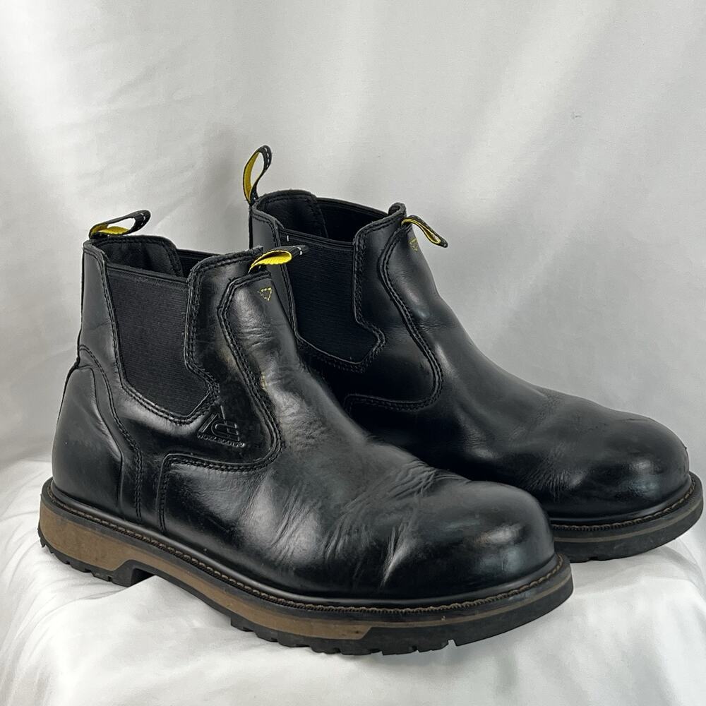 ACE Work Boots Chelsea Slip Resistant ASTM Rated Leather Boots Men’s 11 Black